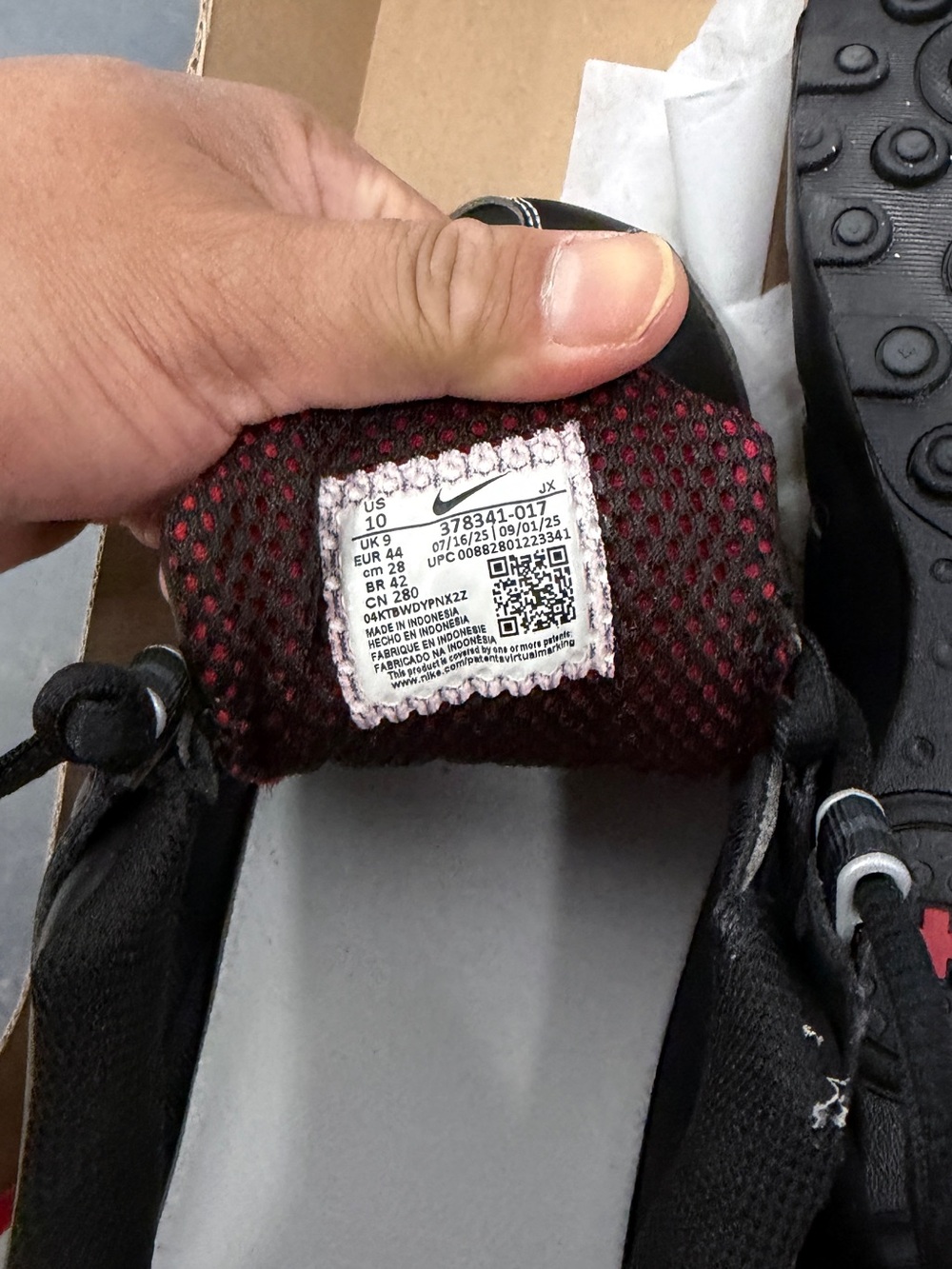 Nike Black Sneakers with Red Swoosh - Picture 2 of 6